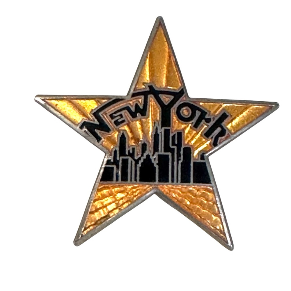New York Star Pin Shiny enamel guilloche